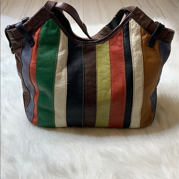 Lucky Brand Handbags - Lucky Brand All Leather Multi Color Shoulder Bag